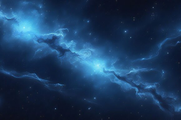 A Blue Glowing Light in Space: A Versatile Background for Creative Projects