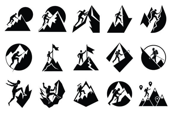 A Man Climbing Mountain Vector - Vol 1: A Versatile Design Asset