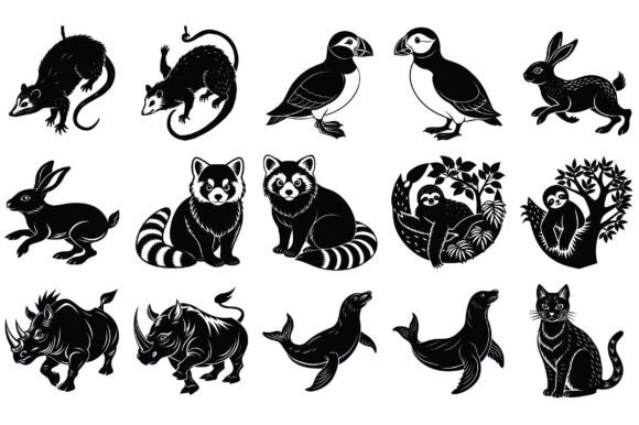 Animals Silhouette Vector -Vol 10