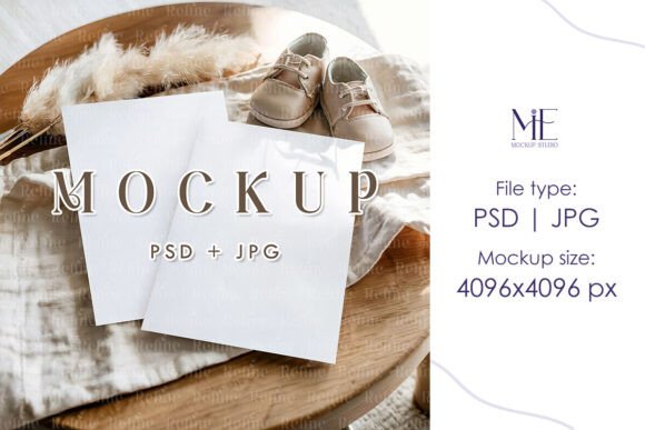 Baby Shower Invite Double Cards Mockup: A Creative Solution for Designers