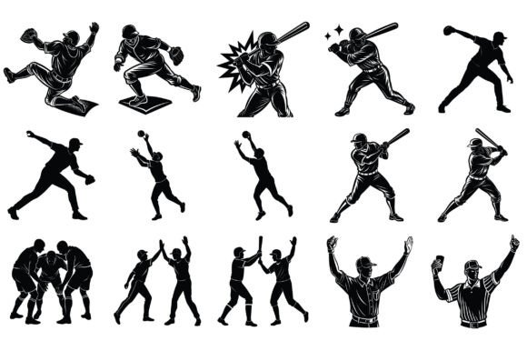 Baseball Player Silhouette Vector -2: A Versatile Asset for Creative Workflows