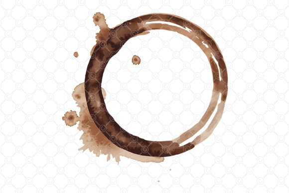 Coffee Stain PNG, Tea Cup Spill Ring 008