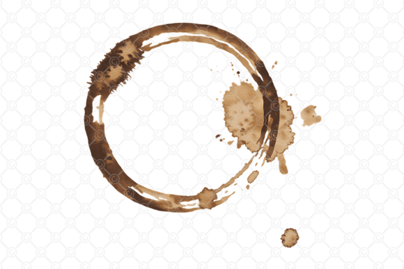 Coffee Stain PNG, Tea Cup Spill Ring 022