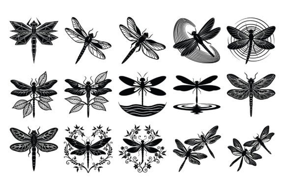 Dragonfly Silhouette Vector -2