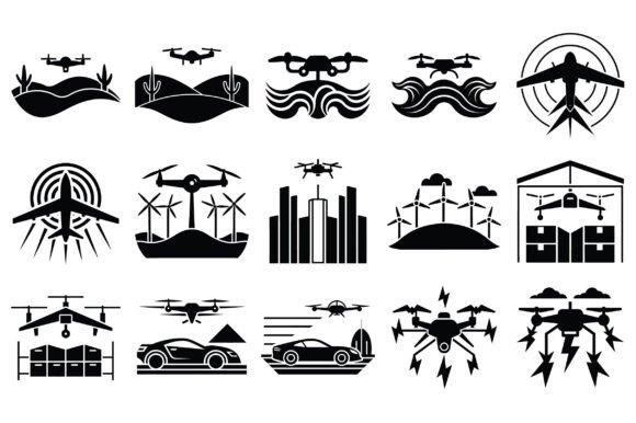 Drone Silhouette Vector -Vol 2: A Comprehensive Guide to High-Resolution EPS Files