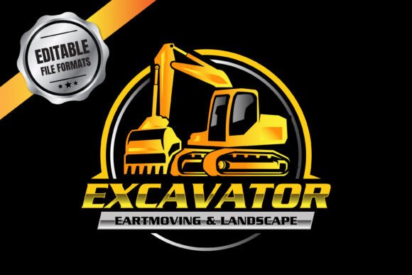 Excavator Heavy Vehicle Logo Template
