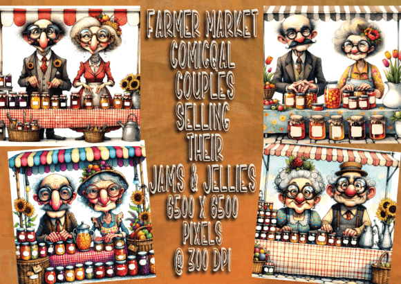 Farmer Market Comical Couples: A Whimsical Addition to Artisanal Food Branding