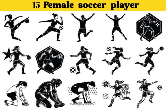 Female Soccer Player Vector, Vol-4: A Versatile Resource for Creative and Professional Use