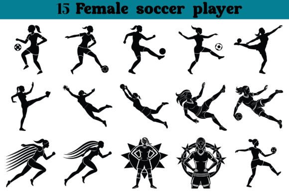 Female Soccer Player Vector, Vol-6