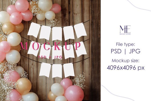 Happy Birthday Banner Garland Mock-up: A Creative Tool for Every Occasion