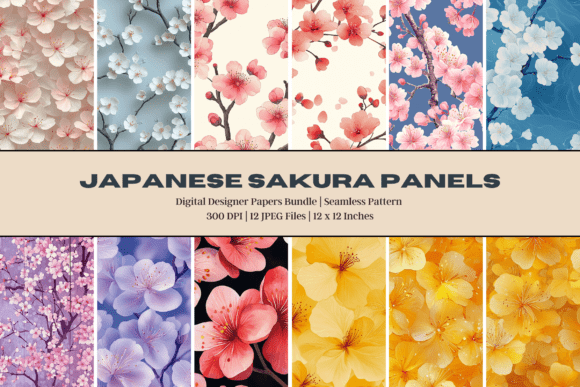 Japanese Sakura Panels Digital Paper: A Strategic Design Resource for Creative and Professional Use