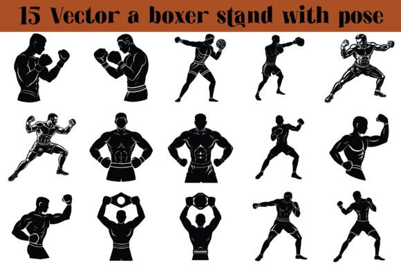 Shilhouetee a Boxer Stand with Pose: A Versatile Vector Asset for Creative Projects