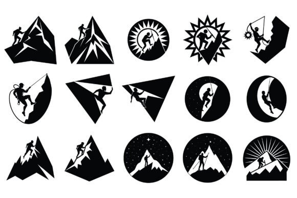 Silhouette a Man Climbing Mountain Vol-3: A Versatile Resource for Designers and Creators