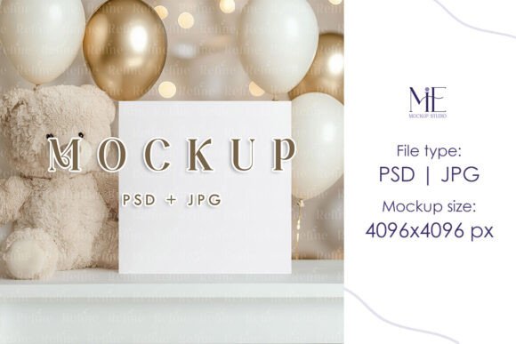 Square Card Mockup, Bohemian Invite Card