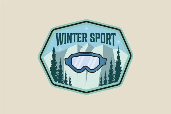 Winter Goggles Emblem Logo Vector Design